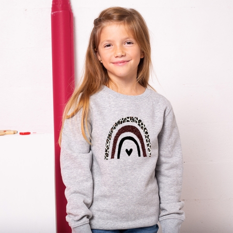 Sweat Gris Arcobaleno Enfant