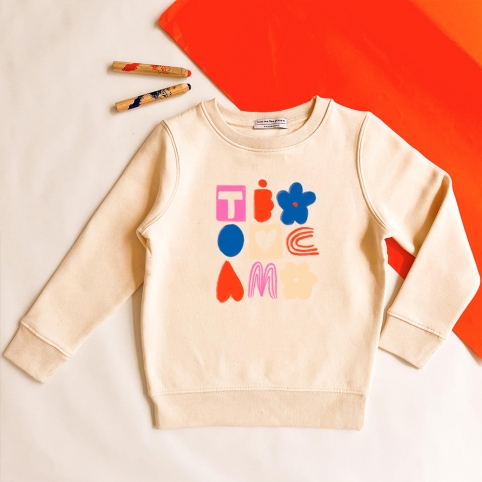 Sweat Crème Ti Amo Enfant