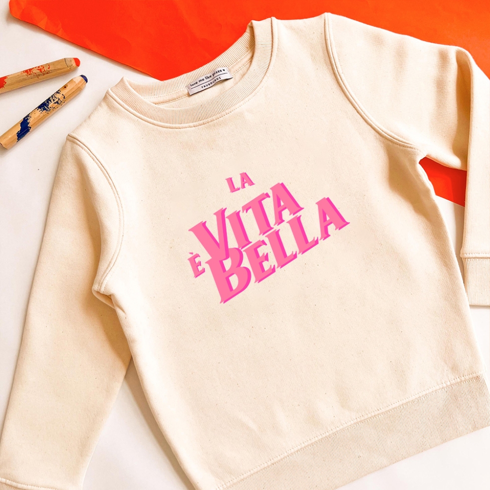 Sweat Crème La Vita e Bella Enfant