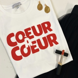 T-shirt Blanc Coeur à Coeur Faubourg54