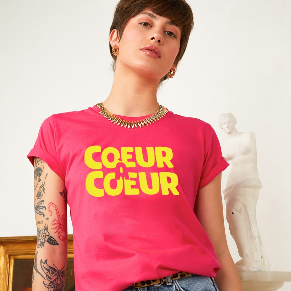 T-shirt Fuchsia Coeur à Coeur