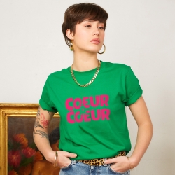 T-shirt Vert Coeur à Coeur Faubourg54 L'ALFABETO DELL'AMORE