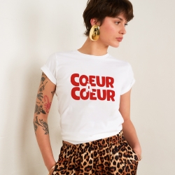 T-shirt Blanc Coeur à Coeur Faubourg54