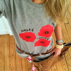 T-shirt Gris Coquelicot by LesFutiles
