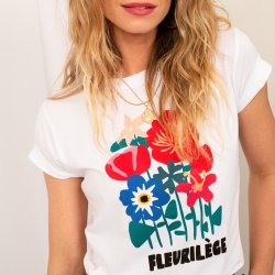 T-shirt Blanc Fleurilège by Les Futiles