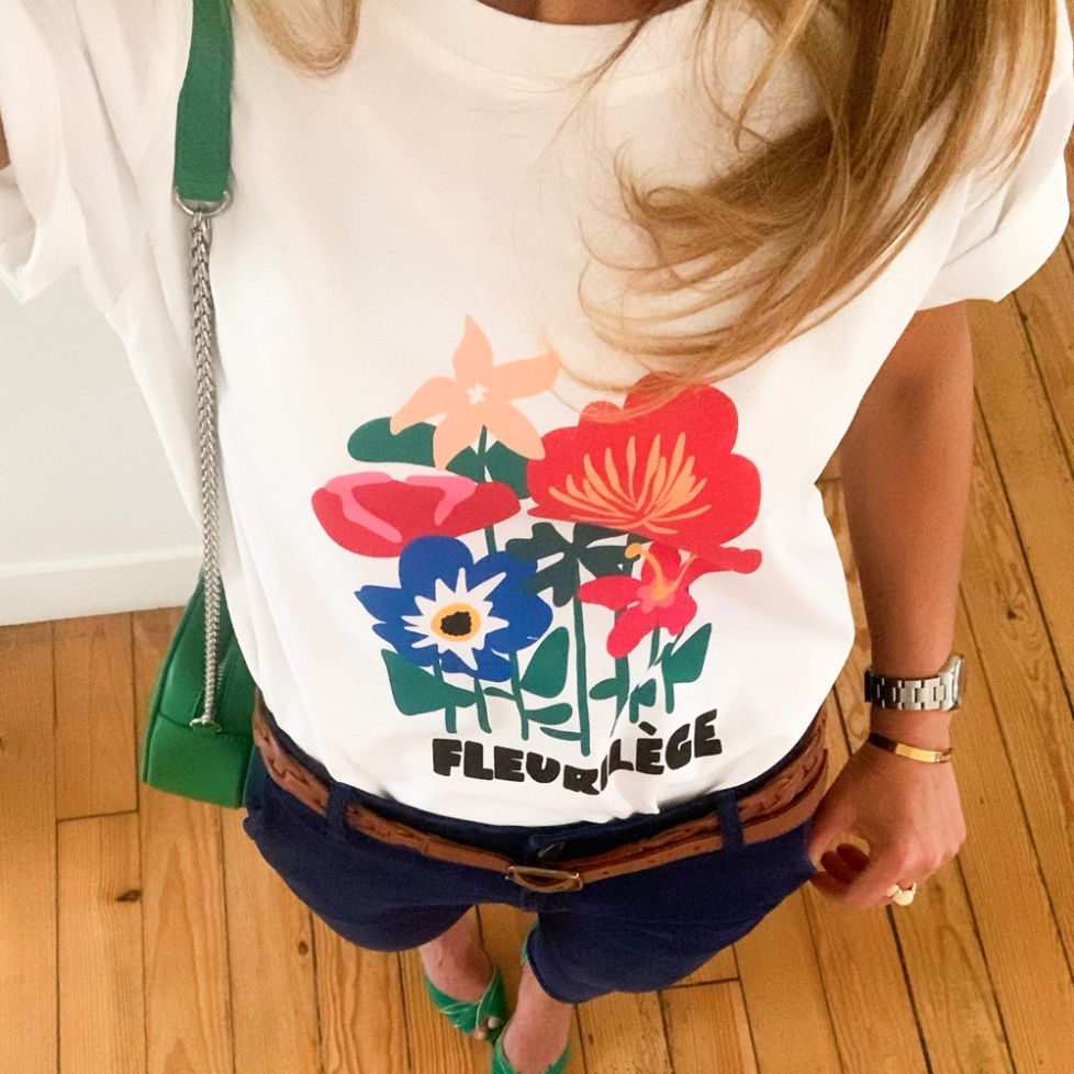 T-shirt Blanc Fleurilège by Les Futiles