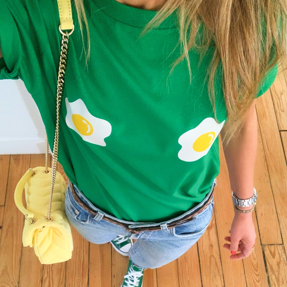 T-shirt Vert Uovo Fiore by LesFutiles