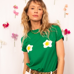 T-shirt Vert Uovo Fiore by LesFutiles
