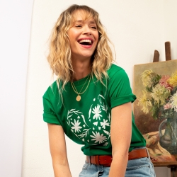 T-shirt Vert Cuore Fiorito by Les Futiles