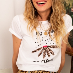 T-shirt Blanc No Rain No Flowers - Faubourg54 T-shirt Blanc No Rain No Flowers - Faubourg54