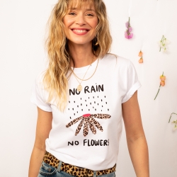 T-shirt Blanc No Rain No Flowers - Faubourg54 T-shirt Blanc No Rain No Flowers - Faubourg54