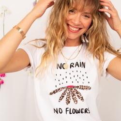 T-shirt Blanc No Rain No Flowers - Faubourg54 T-shirt Blanc No Rain No Flowers - Faubourg54