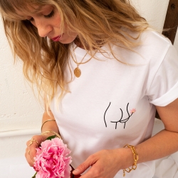 T-shirt Blanc Culetto Fiorito