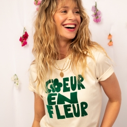 T-shirt Crème Coeur en Fleur by Les Futiles