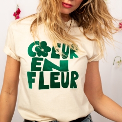 T-shirt Crème Coeur en Fleur by Les Futiles