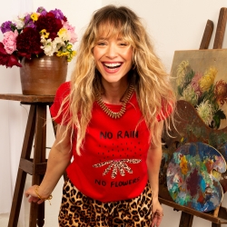 T-shirt Rouge No Rain No Flowers - Faubourg54