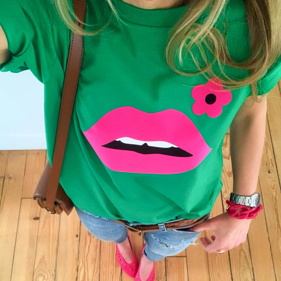T-shirt Vert Cindy Fleurie by Les Futiles