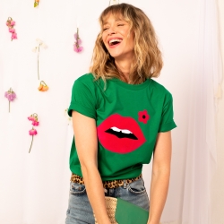 T-shirt Vert Cindy Fleurie by Les Futiles
