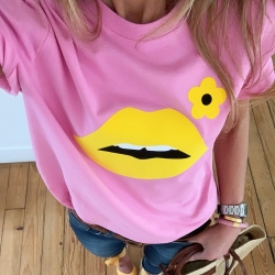 T-shirt Rose Cindy Fleurie by Les Futiles