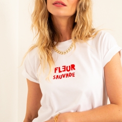 T-shirt Blanc Fleur Sauvage - Faubourg54 T-shirt Blanc Fleur Sauvage - Faubourg54