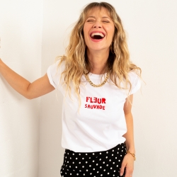 T-shirt Blanc Fleur Sauvage - Faubourg54 T-shirt Blanc Fleur Sauvage - Faubourg54