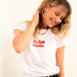 T-shirt Blanc Fleur Sauvage - Faubourg54 T-shirt Blanc Fleur Sauvage - Faubourg54