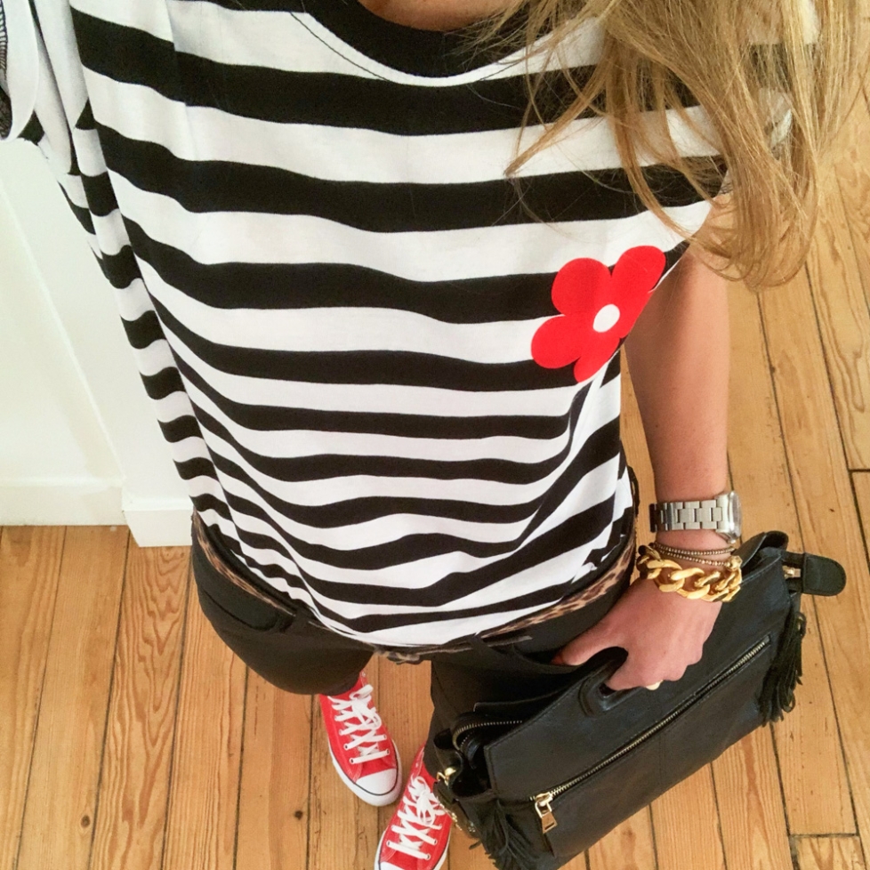 T-Shirt Noir Coco Fiore by LesFutiles