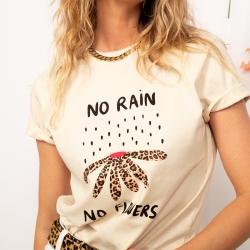 T-shirt Crème No Rain No Flowers - Faubourg54 T-shirt Crème No Rain No Flowers - Faubourg54