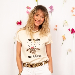 T-shirt Crème No Rain No Flowers - Faubourg54 T-shirt Crème No Rain No Flowers - Faubourg54