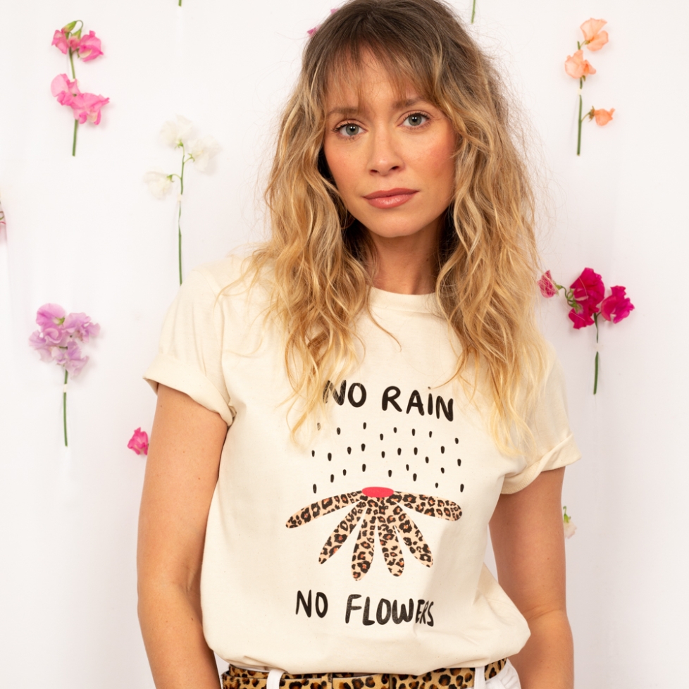T-shirt Crème No Rain No Flowers - Faubourg54