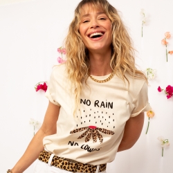 T-shirt Crème No Rain No Flowers - Faubourg54 T-shirt Crème No Rain No Flowers - Faubourg54
