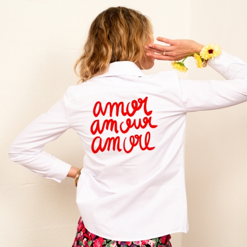 Chemise Blanche Amor Amour Amore collection FLEURILEGE