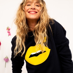 Sweat Bleu Bouche Cindy Fleurie