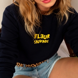Sweat Bleu Fleur Sauvage