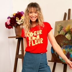 T-shirt Rouge Coeur en Fleur - Faubourg54
