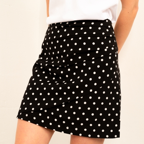 Jupe Miranda Noire à Pois collection L'ALFABETO DELL'AMORE