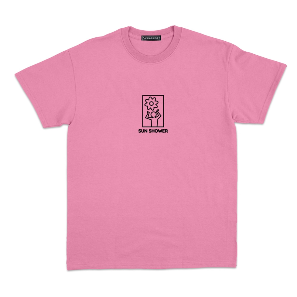 T-Shirt Sun Soleil Shower Faubourg54 Homme manches courtes rose bonhomme