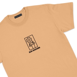 T-Shirt Sun Soleil Shower Faubourg54 Homme manches courtes camel bonhomme