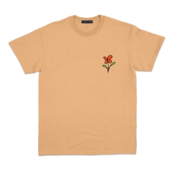 T-shirt Poesie Faubourg54 Homme fleur camel manches courtes
