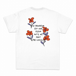T-shirt Poesie Faubourg54 Homme fleur blanc manches courtes