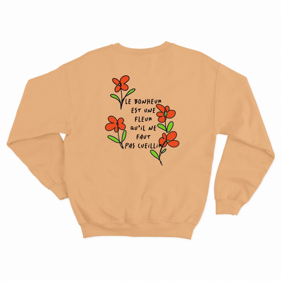 Sweat Poesie Faubourg54 Homme camel fleur