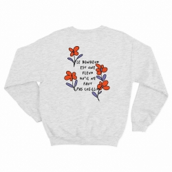 Sweat Poesie Faubourg54 Homme gris clair fleur