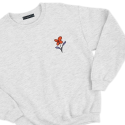 Sweat Poesie Faubourg54 Homme gris clair fleur