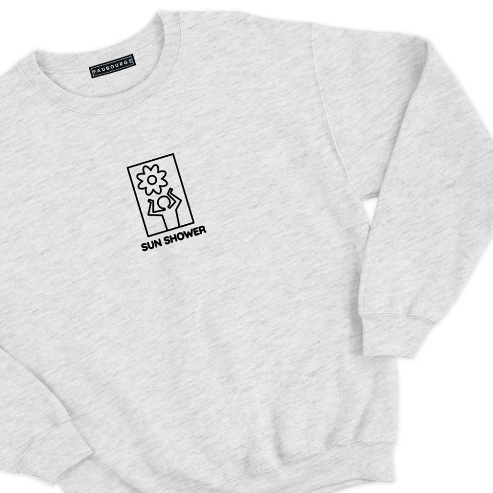 Sweat Sunshower Faubourg54 soleil bonhomme gris
