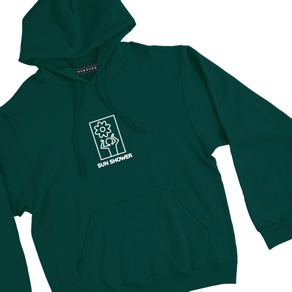 Sweat Capuche Sun Shower Faubourg54 Homme soleil bonhomme vert
