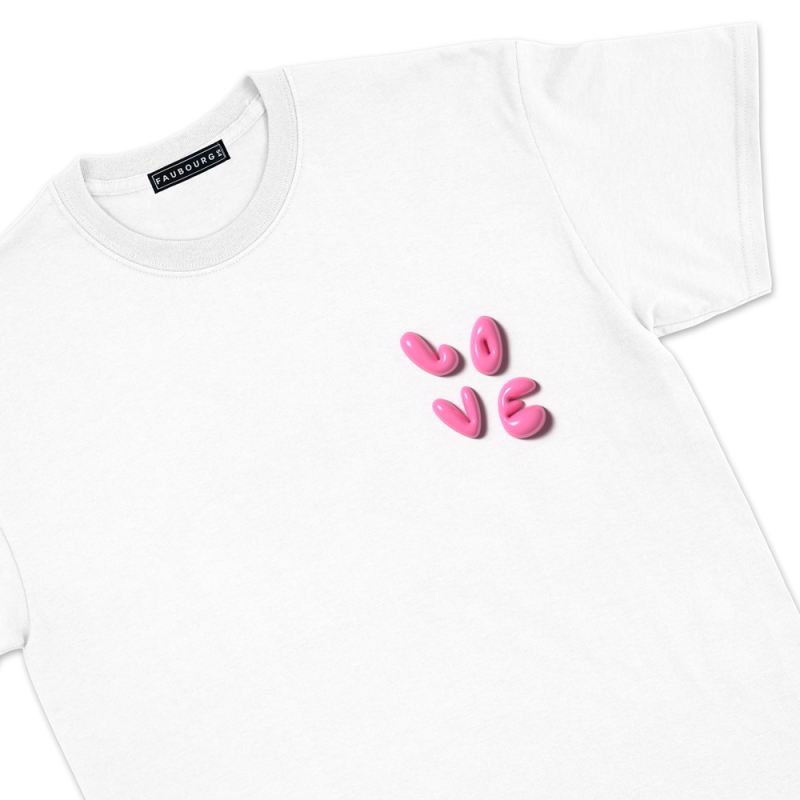 T-shirt Love 3D Faubourg54 Homme blanc