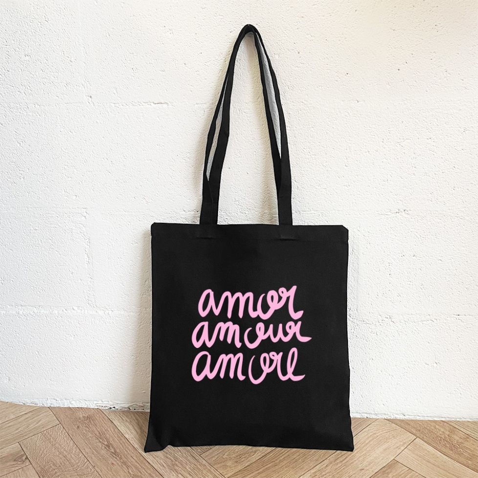 Tote Bag noir Amor Amour Amore Faubourg 54