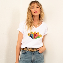 T-shirt Blanc Col V Graou FEMME Faubourg54