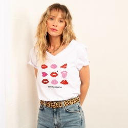 T-shirt Blanc Col V Incredibile Romantica FEMME Faubourg54 T-shirt Blanc Col V Incredibile Romantica FEMME Faubourg54