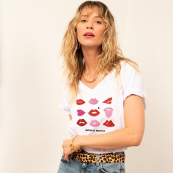 T-shirt Blanc Col V Incredibile Romantica FEMME Faubourg54 T-shirt Blanc Col V Incredibile Romantica FEMME Faubourg54